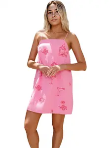 Women's Summer Polka Dot Linen Mini Dress Sexy Spaghetti Strap Square Neck A-Line Sundress Casual Sleeveless Boho Beach Party Shift Dresses Cute Backless Vacation Outfits Trendy Sun Dress Short Cocktail Dress Loose Fit Tank Dress for Sunmmer