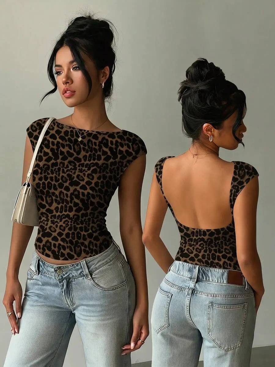 NEW Women's Sexy Backless Short Sleeve T-Shirt,Summer Top