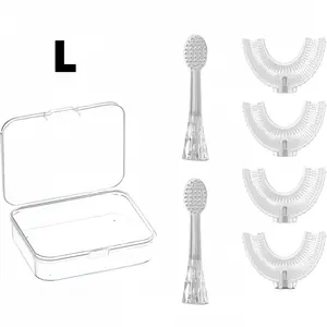 U Shaped Kids Replacement Toothbrush Head Set,Age2-6+Age7-14,Including 6 U Shaped Brush Head 2Bristle Brush Head and 1 Box