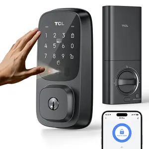 TCL D1 Pro Touchless Palm Vein Smart Door Lock, Keyless Home & Apartment Security, Keyless Entry Door Lock for Front Door, Wi-Fi Keypad Deadbolt, Compatible with Alexa & Google Assistant, Rechargeable Battery