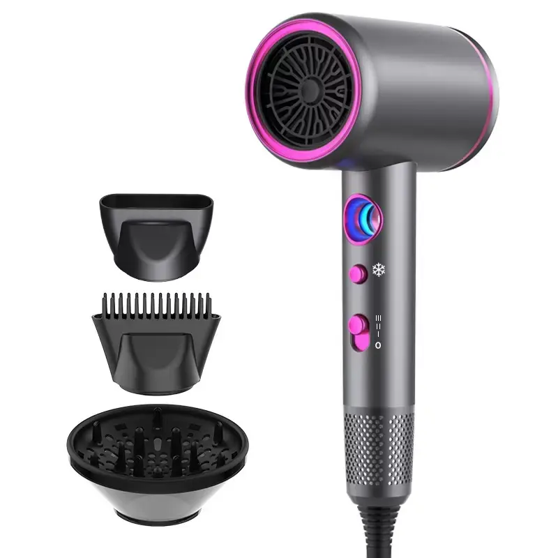 High-Speed Ionic Hair Dryer Kit, Lightweight 110000 RPM Brushless Motor for Frizz-Free Styling, Includes Diffuser for All Hair Types, US Plug, Hair Dryer Set