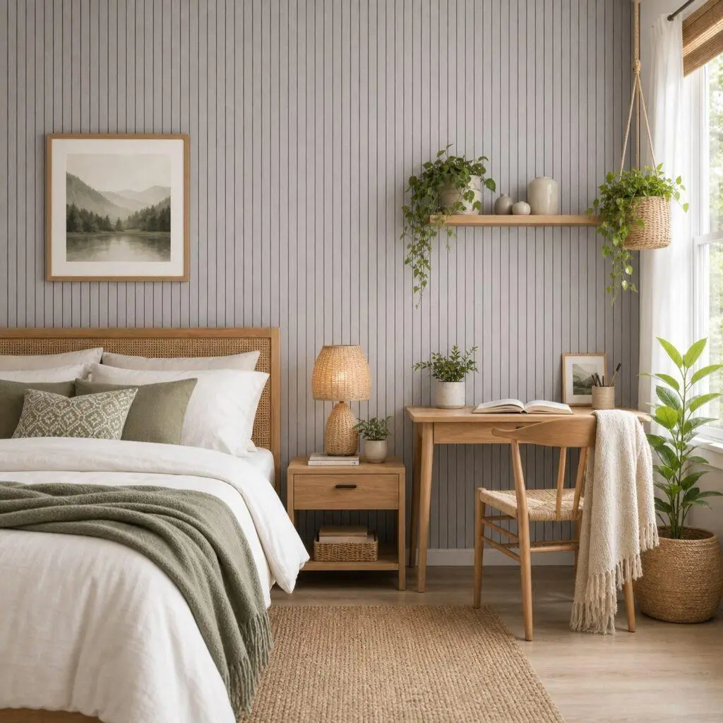 Silver Gray Linen Peel and Stick Wallpaper, Self Adhesive Vinyl for Walls, Cabinets and Furniture, 17.7 x 118 in