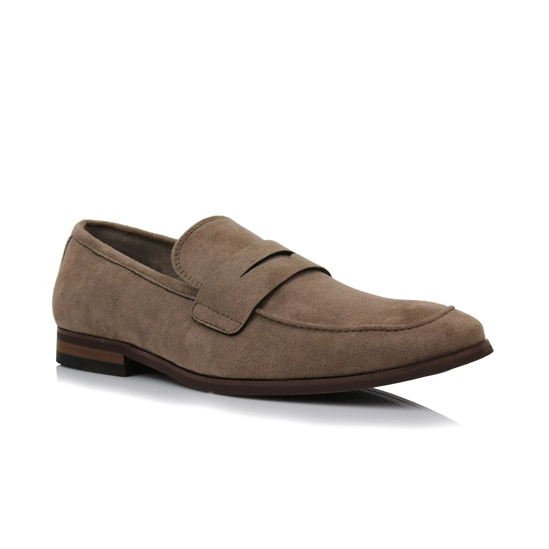 Ferro Aldo Dylan classic moc-toe penny loafers, in Cognac Suede, Men's Size 6.5 - 13