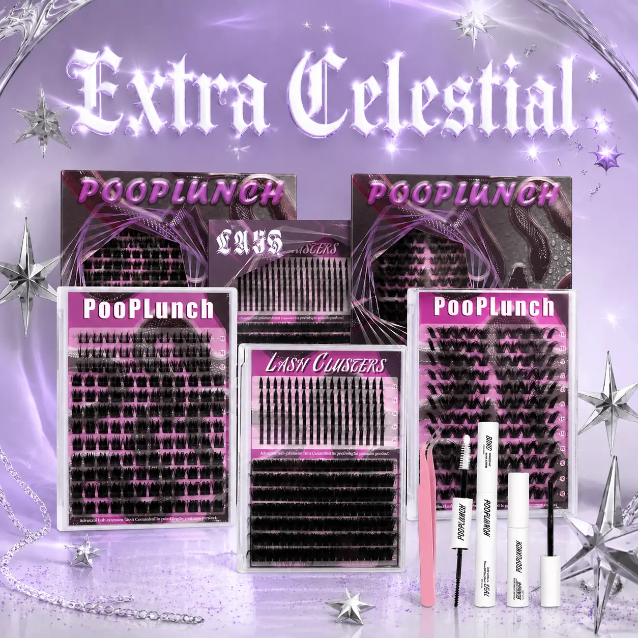Lashes map for clusters  Kit Spiky Wet Eyelashes Extension Kit , 10-18mm Individual Lashes Kit with Lash Bond and Seal Makeup Cosmetic