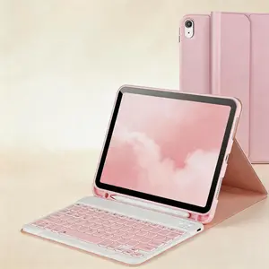 Keyboard Case for iPad 11th Gen A16 2025 / 10th Gen 2022 10.9” – Detachable Bluetooth Keyboard with Pencil Holder, Square Keycaps, Protective Case(Tablet not included) full brim
