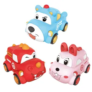 Random Color Pull Back Car Toy, 3 Counts/set Cute Cartoon Car Toy, Model Toy for Boys & Girls, Party Favors for Kids