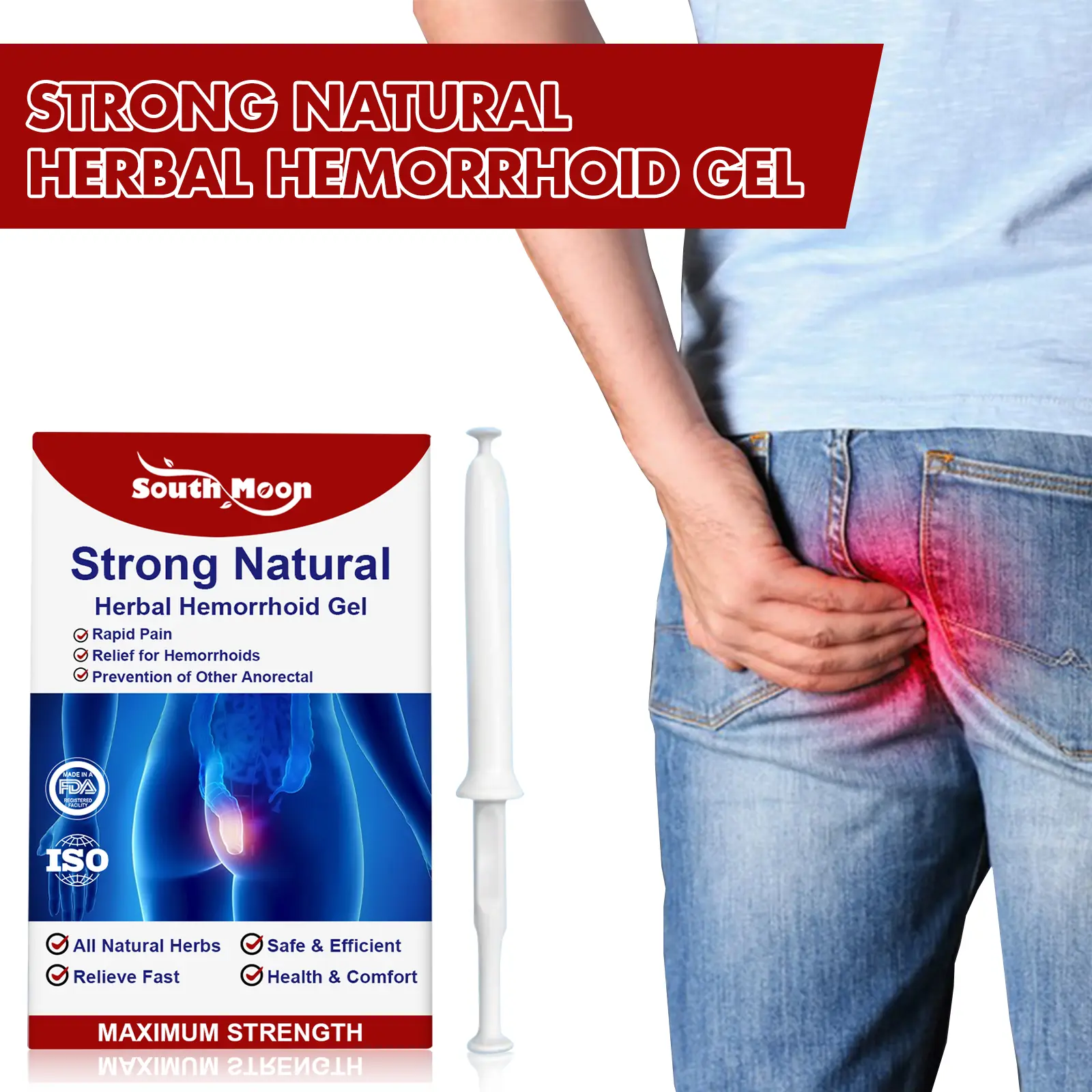 Hemorrhoid Relief Body Care Gel 3-Pack - Fast Soothing Treatment, Repairing Formula - Relieves Itching, Discomfort, Supports Healing for Adults