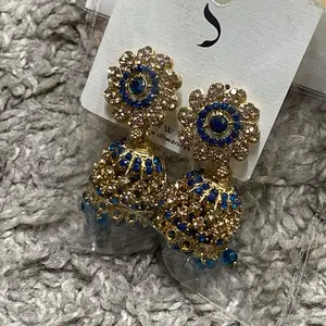 Beautiful Party Wear Earrings - very high quality earrings, Elegant Polki Jhumki Design with very light weight jewelry