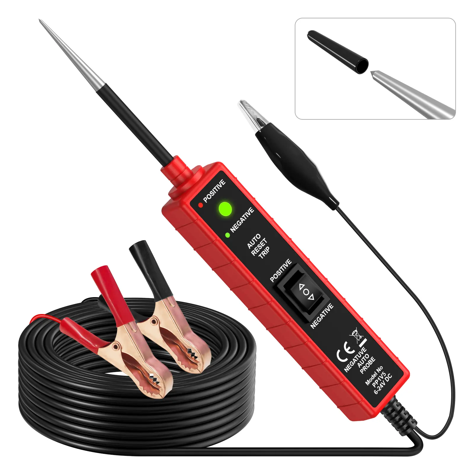 12V-24V Automotive Electrical Test Light | 13 ft Circuit Probe Tester for Continuity, Voltage & Break Finder