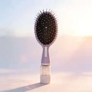 2 in 1 Self Cleaning Spray Hair Brush, Dual-Sided Detangler, Anti-Static Scalp Massage, for Curly Straight Thick Thin All Hair Types