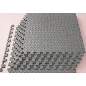 Home Gym Floor Padding EVA Interlocking Foam Tiles ½ in Grey 24x24 in 6 Tiles 24Sq Ft for Kids Workout Equipment Protective Flooring