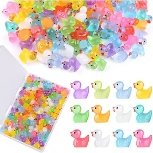 Household daily necessities 60 Pack Luminous Mini Resin Ducks, 12 Colors Tiny Ducks Glow in the Dark with Container, Bulk Small Plastic Animals Toys Miniature Figurines for Dollhouse Landscape Garden Aquarium Party Favors Gifts