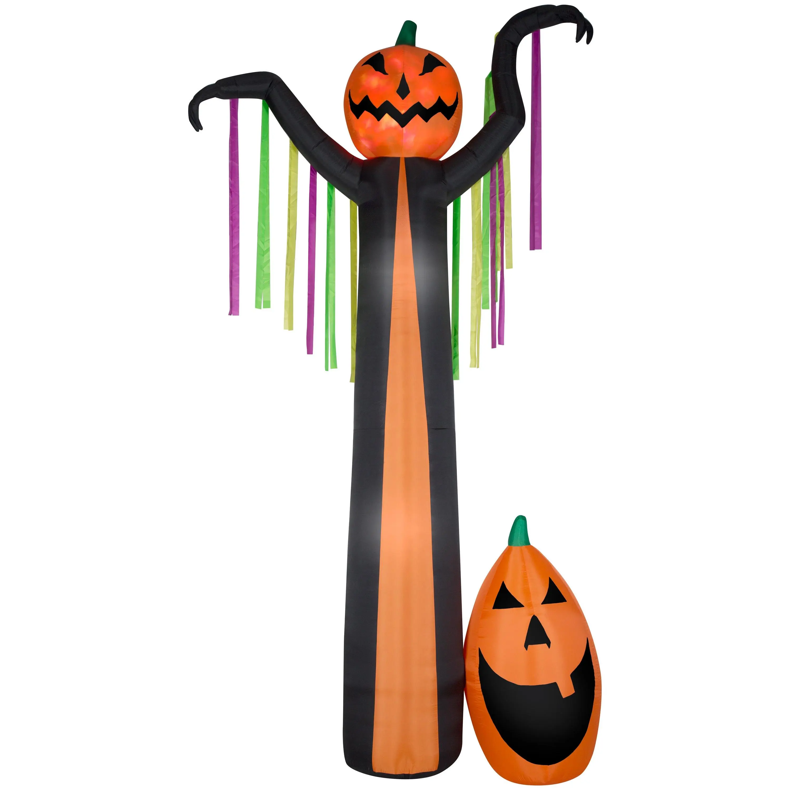 Gemmy 12' Projection Airblown Inflatable Fire and Ice Frightening Pumpkin Scene