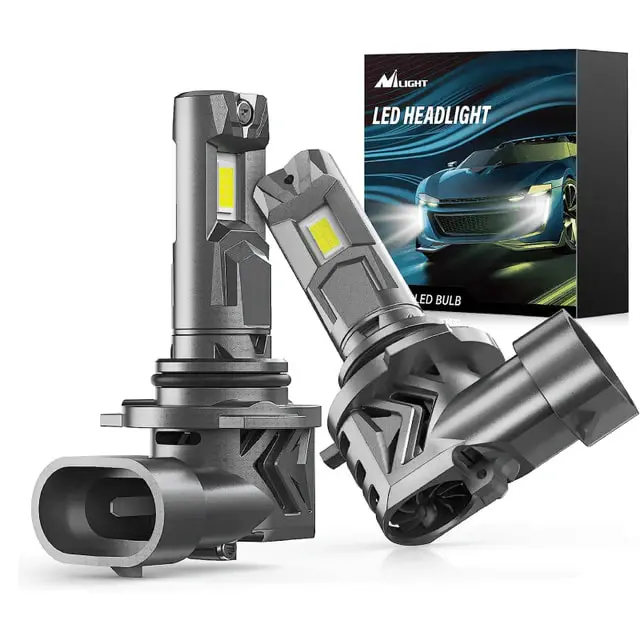 Nilight E4S Series 9006/HB4 LED Headlight Bulbs, 80W 20000LM 6500K IP67, 2-Pack Car Headlights with Front LED Light Lightbulb Headlamps