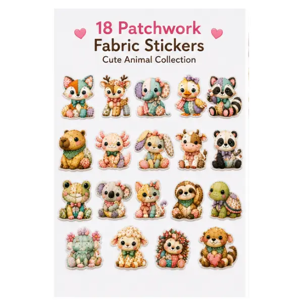 Printable Fabric Stickers (18-Pack) - DIY Scrapbooking, Stamping Craft Supplies for Toys & Hobbies