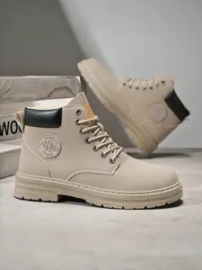 Men's High-Top Work Boots Casual | British-Inspired Ankle Boots | All-Purpose Autumn Shoes Rubber