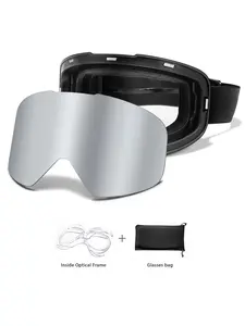 Ski Goggles with Uv400 Protection, Anti-Fog, Interchangeable Magnetic Lenses, OTG-Friendly, Frameless Design, Snowboarding Gear for Men & Women