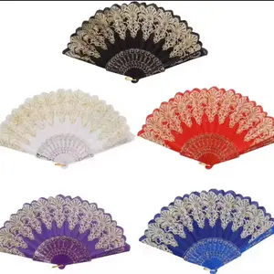 12pcs Hand Fans Recuerdos Para Quinceañera y Boda Cumpleaños Aniversario Abanicos de Mano Handfans Wedding Sweet 16 Party Favors Floral Design Gift Decor Decorative