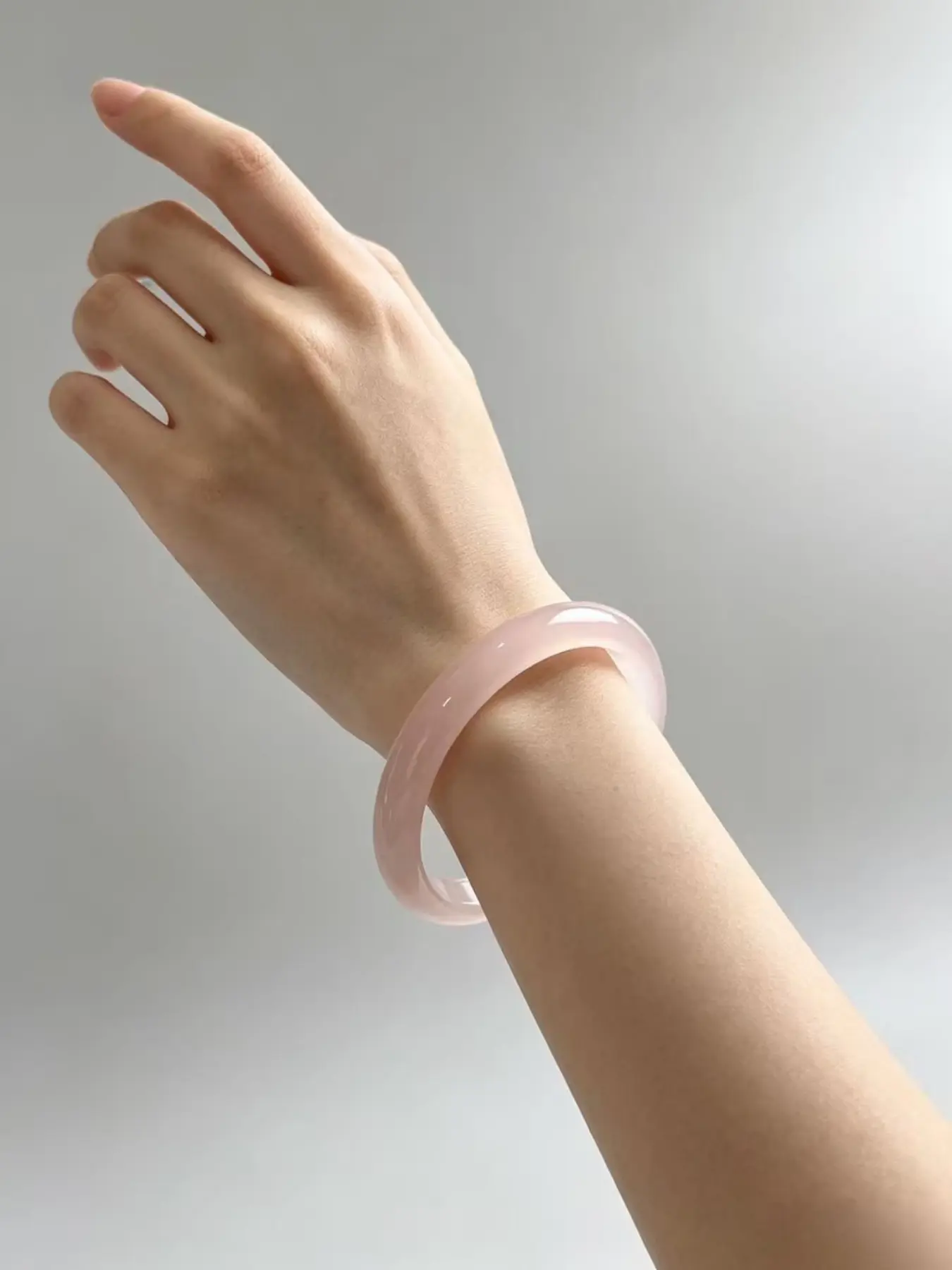 Pink & Green Jade-Like Bangles, Elegant Round High Quality Bracelet for Girls & Women