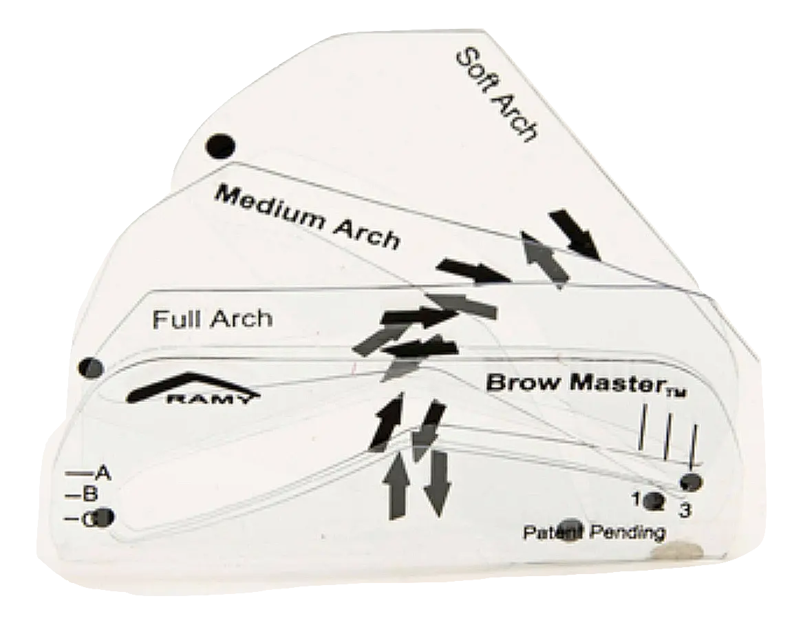 Adjustable Eyebrow Stencil Set for Perfect Brow Shaping, Makeup Template Tool with 3 Reusable Arch Inserts (Full, Medium, Soft), Perfect Brows, Customize, Styling, Perfect Shapes