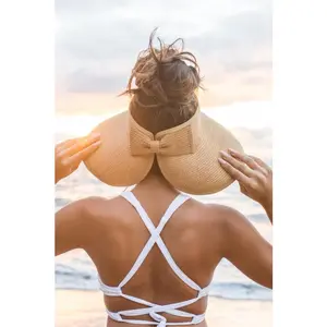 Aili's Corner Foldable Wide Brim Bow Visor