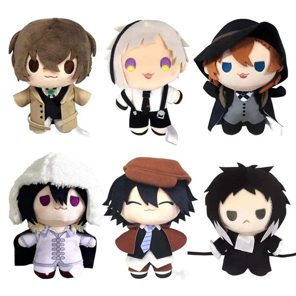 BSD Anime Collection Plush Toys & Figurines - 20 cm Dazai Osamu Stuffed Toy, Chuuya Nakahara Statue, Fyodor Dostoevsky Doll, Akutagawa Ryunosuke Item, Rampo Edogawa Soft Keychain Pillow, Home Decor Gift for Anime Fans