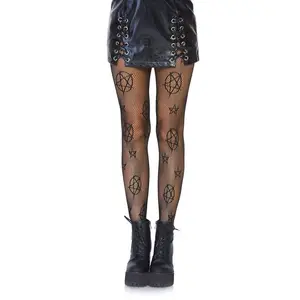 Pentagram Occult Net Tights Stockings Fabric Fit Womenswear Comfortable