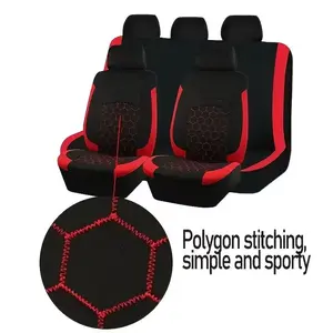 Honeycomb Design Car Seat Covers, Multi-Color 5-Sit Full Seat Protection, Breathable All-Season, Car Interior Decoration