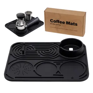 Silicone Coffee Mat with Detachable Frothing Pad, Fits Ninja Luxe Es601 & Es701, 10x7.87 Inch Barista Mat, Coffee Making Tool