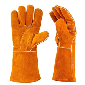 [SummerVibes]Greenish Slickman Stick Welding Gloves – Buffalo Leather, Fully Insulated for TIG MIG ARC Welding