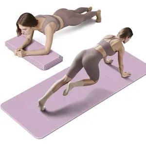 Foldable Fitness Yoga Mat 2/5" Extra Thick SGS Certified Non-Slip TPE 75x26" Portable Easy Store for Yoga Pilates  Gym Full Workouts