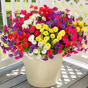 Outdoor Artificial Flowers, 24 Realistic Plastic Hydrangeas, UV-Resistant Silk Hydrangeas, Ideal for Pots, Gardens, Porches, Spring Summer Decor