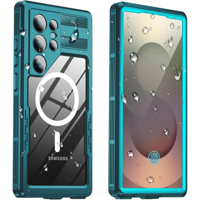 IP68 Waterproof Protective Case for Samsung Galaxy S25 Ultra, 12FT Underwater Wireless Accessory, Military Shockproof Magnetic MagSafe Cover, Built-In Screen Protector & Lens Guards, Full-Body Protection with Fingerprint Support & Easy Installation