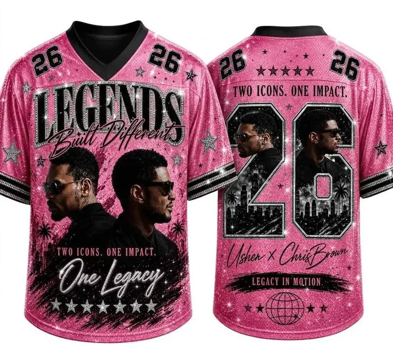 R&B Legends Pink Football Jersey, Concert Shirt, 2026 Tour Fan Apparel, Music Concert Outfits