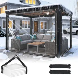 8x10 FT Clear Waterproof Tarps Heavy Duty Outdoor Garden Rainproof Covering,Transparent Vinyl Tarp for Covering Henhouse Porch Canopy Plant Camping