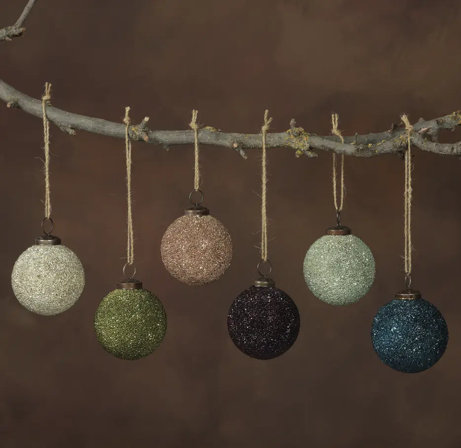 Crystalized Glass Ornament - 6 Colors