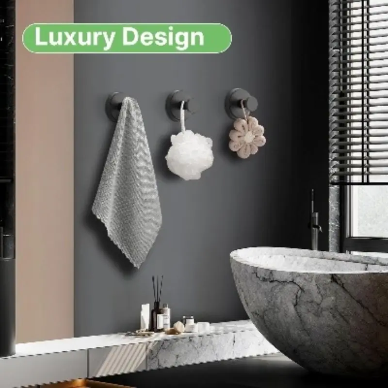 【Very Wa】Suction Cup Hooks for Shower,Removable Shower Towel Suction Hooks for Bathroom Wall,Kitchen,Glass,Mirror,Tile to Hang Robes,Loofah-Silver(2-Pack)