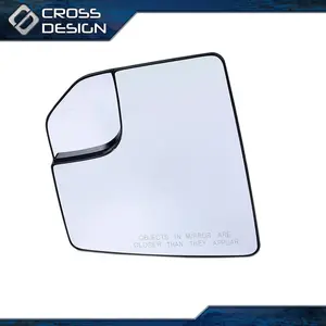 CROSSDESIGN Mirror Glass Spotter Driver Side Left Fit For 2015-2020 Ford F150 Pickup Truck