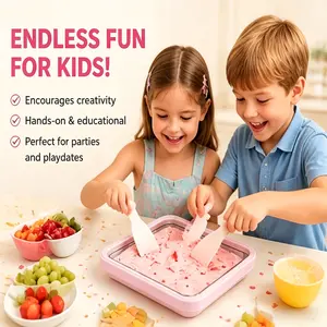 DIY Rolled Ice Cream Maker Kit - 2026 New At-Home Stainless Steel Instant Freeze Plate, 2 Scrapers, Rolled Ice Cream Tray, Kitchen Gadget for Family Fun Homemade Desserts
