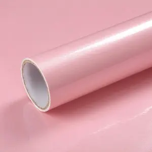 Solid Color Shiny Peel and Stick Wallpaper, Waterproof Self Adhesive Wall Paper, Glossy Removable Wallpaper for Cabinets