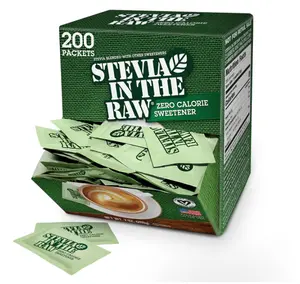 Stevia In The Raw, Plant Based Zero Calorie, No Erythritol, Sugar Substitute, Sugar-Free Sweetener for Coffee, Hot & Cold Drinks, Suitable For Diabetics, Vegan, Gluten-Free, 200 Count Packets (1 Pack)