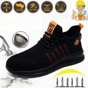 Outdoor Men's Work Steel Head Safety Shoes Comfortable Breathable Safety Boots Men's Sports Shoes Hiking Shoes