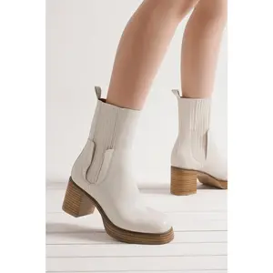Tricia-01 Block Heel Ankle Boots - Stylish Faux Leather with 2.75 Inch Heel Perfect for Any Outfit