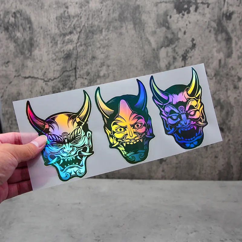 Vibrant Reflective Mask Stickers for Cars Motorcycles Skateboards Closets Desks, DIY Decorative Accessories for Unique Style, Automotive Decals