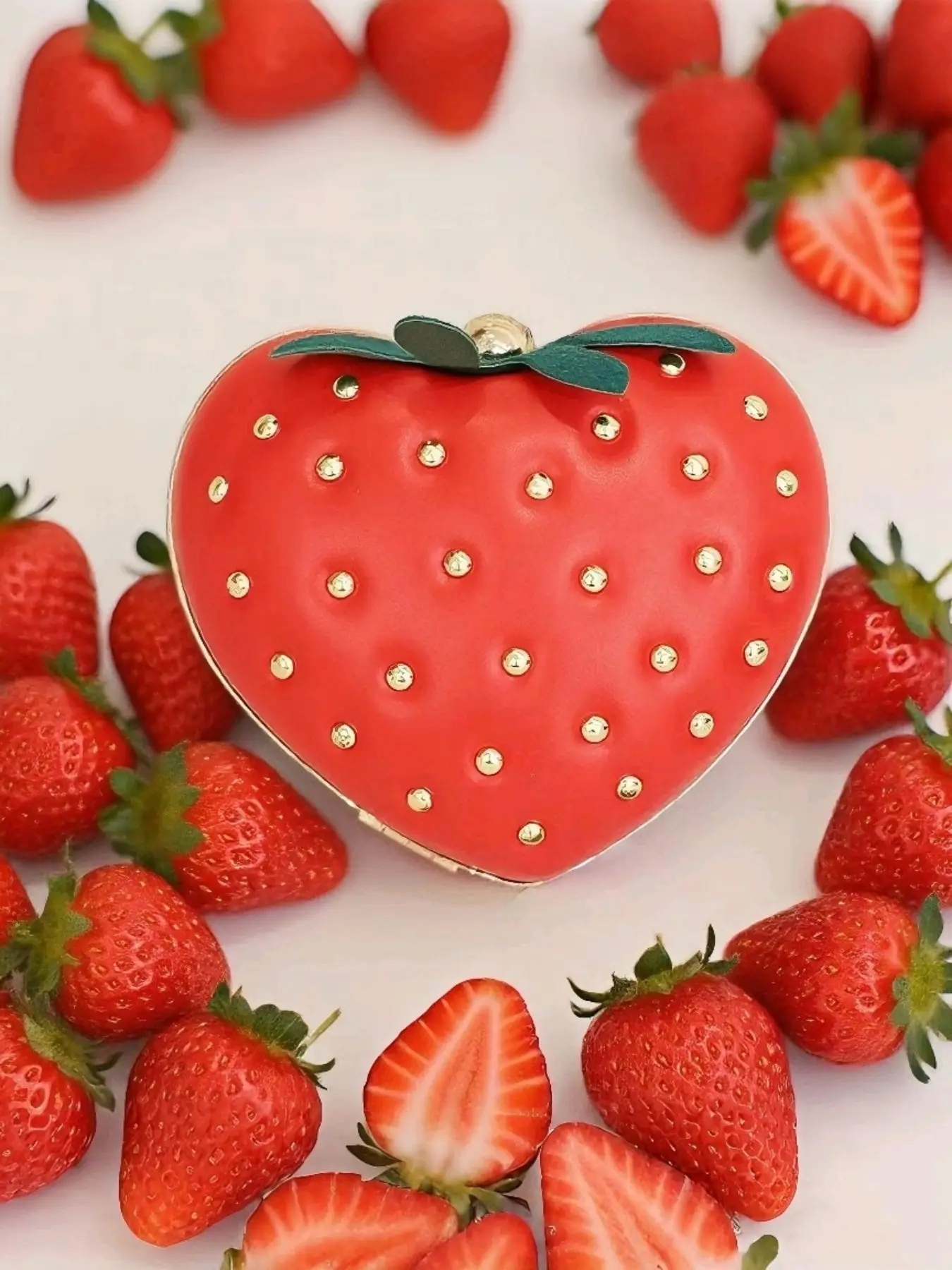 Women's Cute Fruit-Shaped Rivet Messenger Bag, Unique Design Crossbody Shoulder Bag for All Seasons, Perfect for Dates & Casual