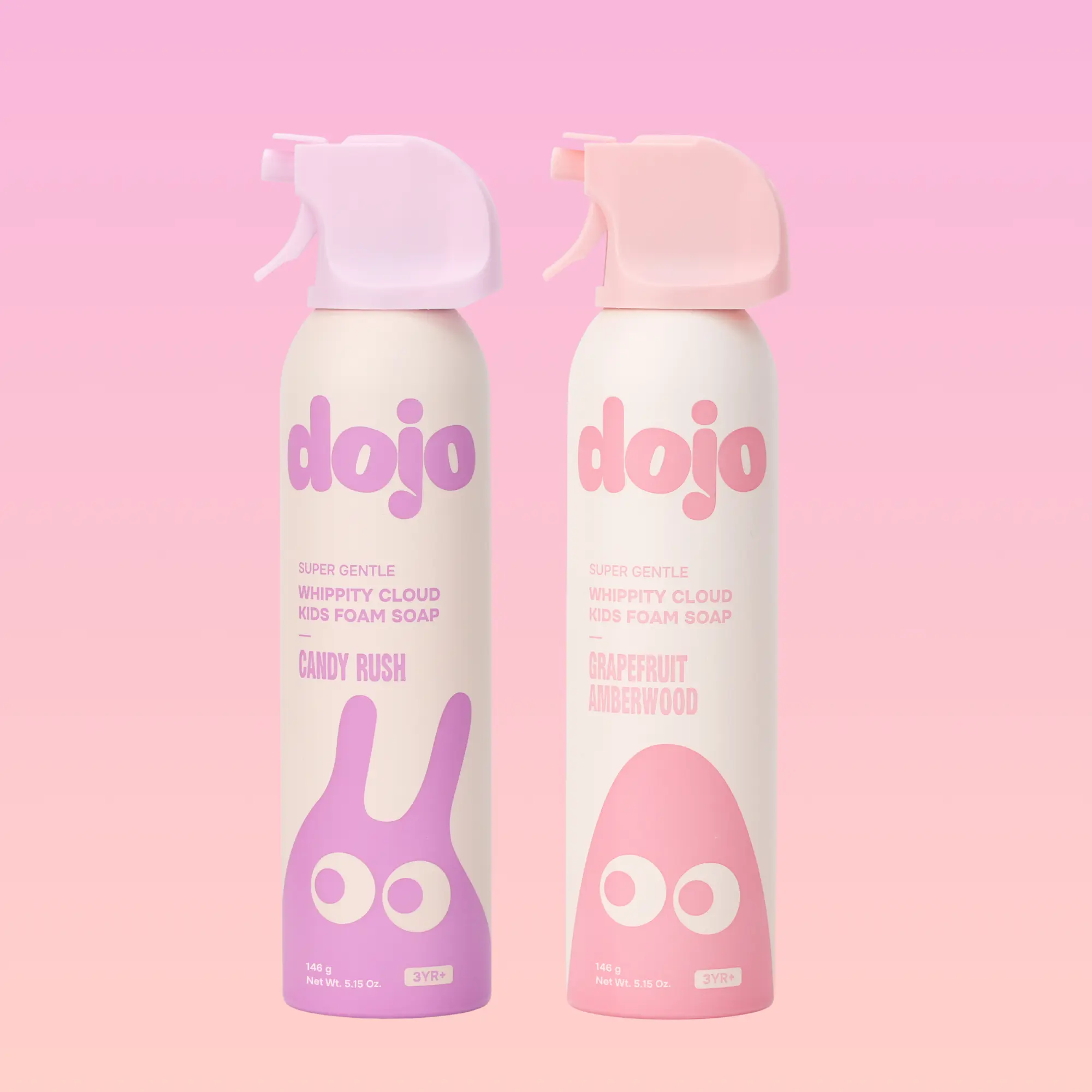 Dojo 2ct Candy Rush + Grapefruit Duo - Foaming Squishy Shapeable Glycerin Soap - Gentle Body Wash for Kids