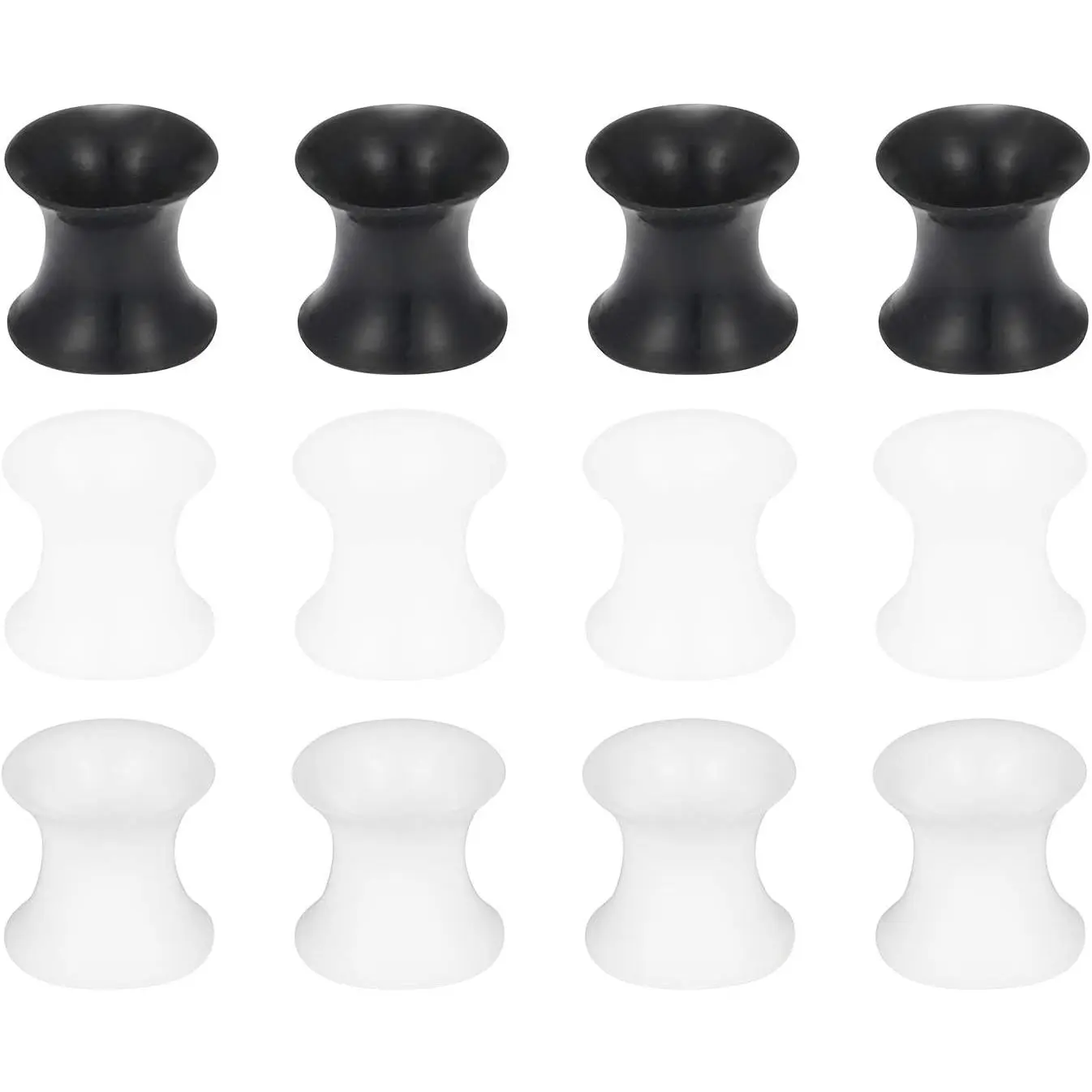 10G-50mm Thin Silicone Gauges for Ear Flexible Double Flare Gauges Tunnels Expander Stretching Gauge Earlets Plugs Gauges Kit Earlets Retainer Same Sizes 3 Colors