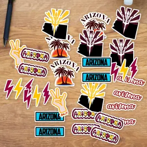 Stickers Pack 20 Pcs Arizona Luggage Sun Aesthetic Devils Skateboard Laptop Bumper ASU Water Bike Waterproof Car Guitar Bottle Colorful Vinyl