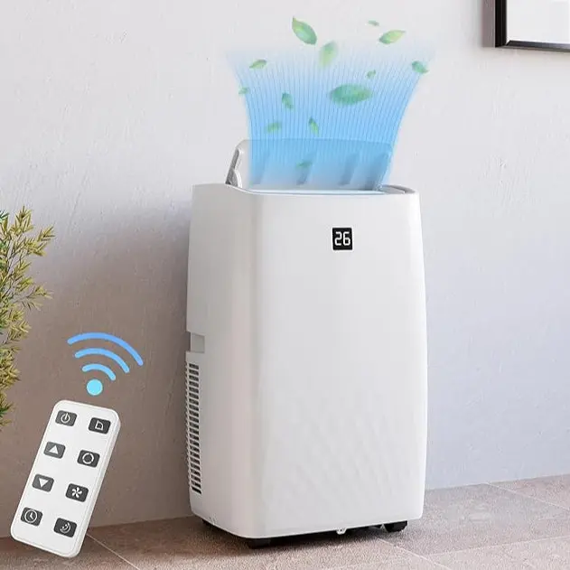 GARVEE 3-In-1 Portable Rectangular AC with Remote Control, Dehumidifier & Fan - 14000 BTU, 115V~, 13.1x17.2x27.7 Inches, Suitable for 550-750 Sq.Ft Home Use