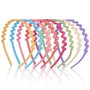8 count Headbands for Girls, Non-Slip Plastic Wavy Girls Headbands with  for , Teens, Multi-Color Zig Zag Stretchy Hair Bands for Girl, Diademas para Ninas Hair Accessories